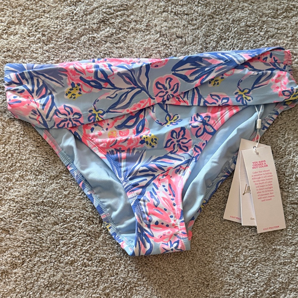 Lilly Pulitzer Blue and Pink Bikini Bottom